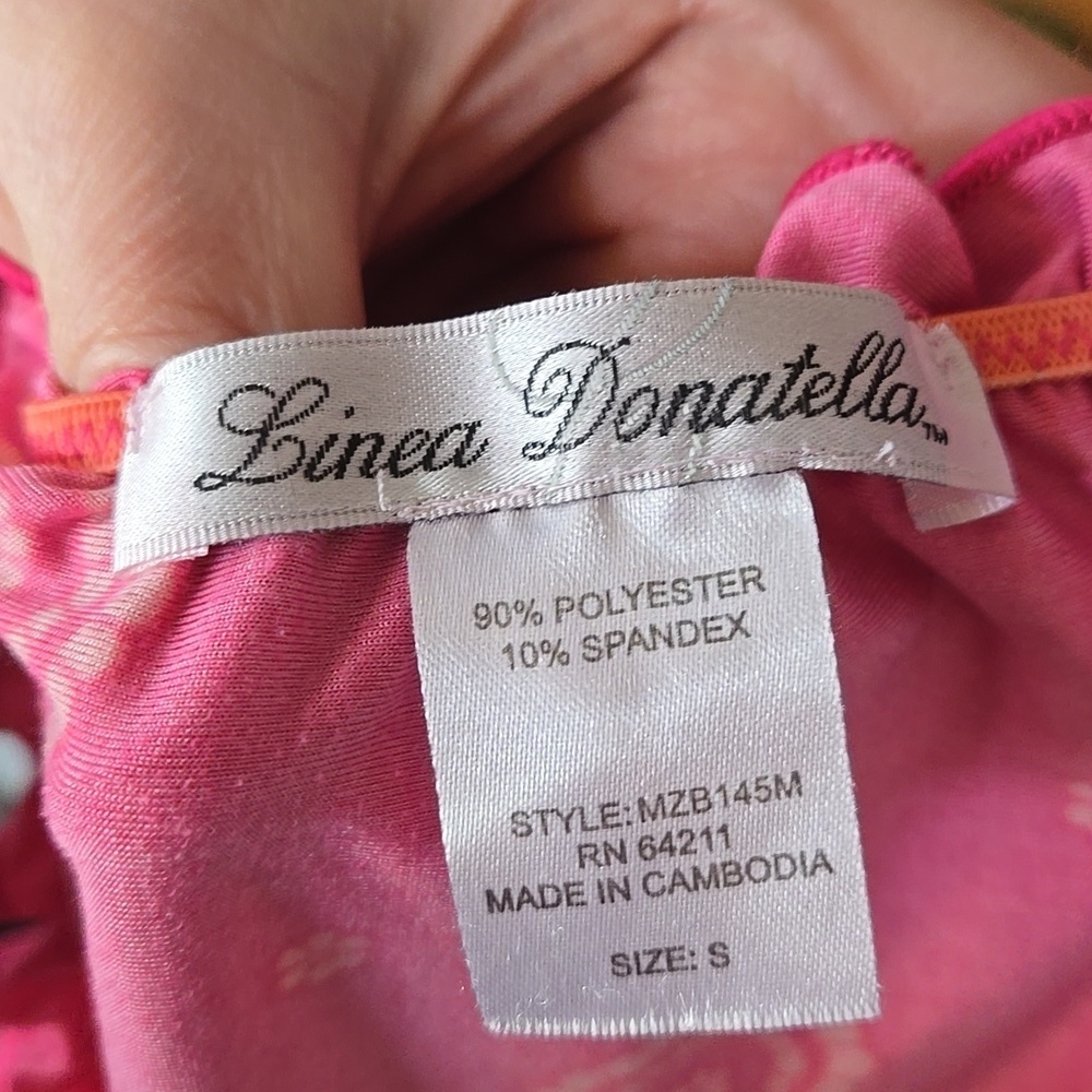 Linea Donatella Brand, Bohemian Pink Two-Piece Set Pajamas Size Small. - Picture 2 of 4